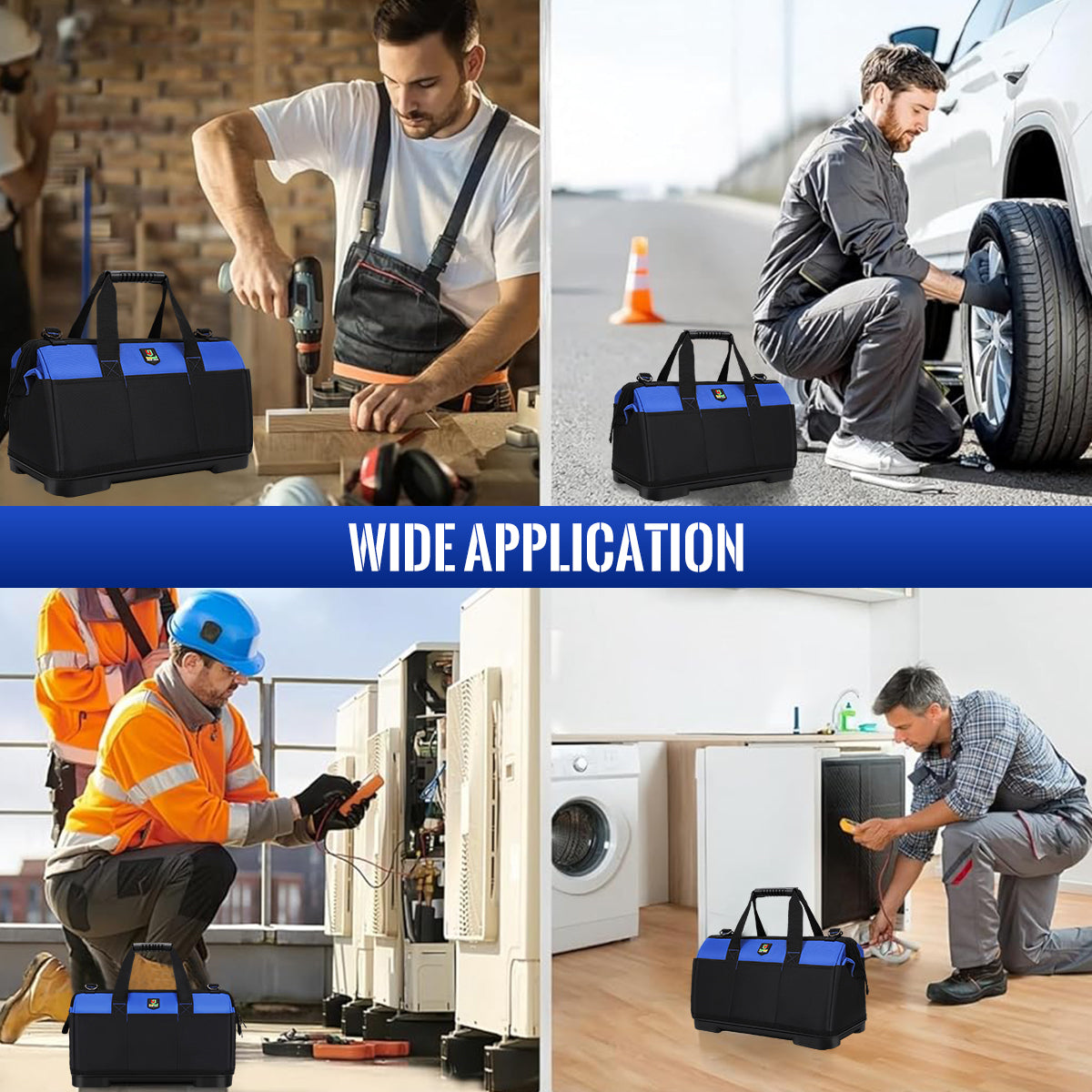 Serplex Tool Bag Travel Tool Bag 19'' Tools Organizer Bag Waterproof Oxford Cloth Tool Handbag Enhanced Wear-resistant Base Design Portable Hardware Tool Bag Organizer for Electricians, Plumbers Serplex Tool Bag Travel Tool Bag 19'' Tools Organizer Bag Waterproof Oxford Cloth Tool Handbag Enhanced Wear-resistant Base Design Portable Hardware Tool Bag Organizer for Electricians, Plumbers